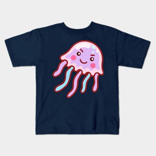 Evil Cotton Candy Jellyfish Minimal Kids T-Shirt